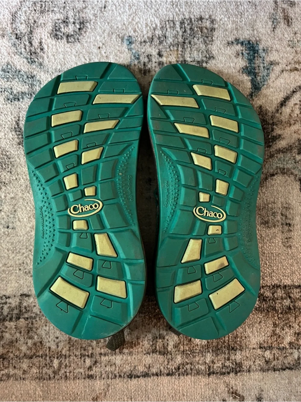 Kids Chaco ZX/2 EcoTread Sandals Youth Size J3 Teal Green Double Strap Toe Loop